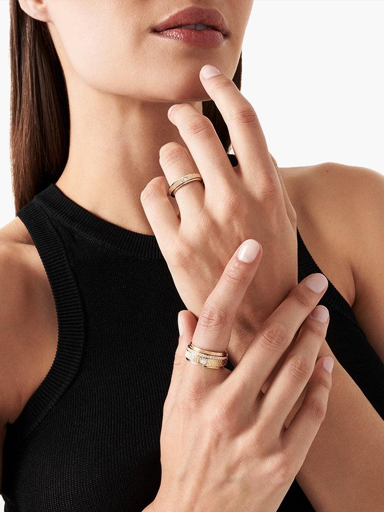 Tonglin Classic 18K Gold Rotatable Men's Ring Stylish Rotating Design, Minimalist and Elegant