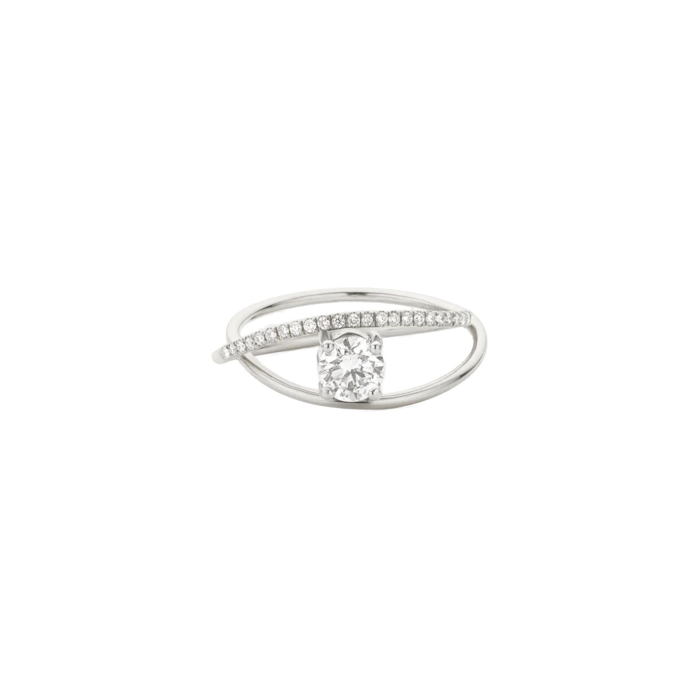 Tonglin Criss Cross Diamond Band Ring in 14K Gold | Jewelry Manufacture