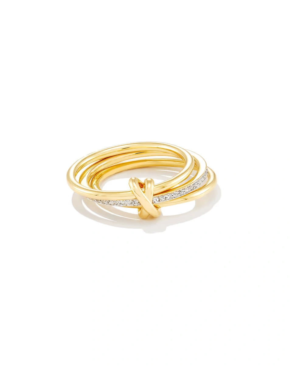 Tonglin 18k Gold Vermeil Band Ring in Lab Grown Diamond