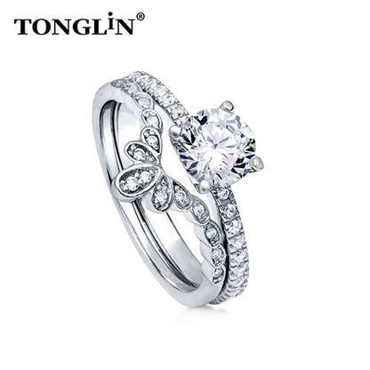 Tonglin Luxury engagement 925 rings wholesale custom made sterling silver rings manufacturer