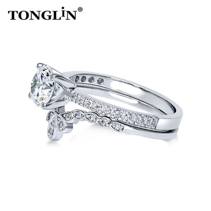 Tonglin Luxury engagement 925 rings wholesale custom made sterling silver rings manufacturer