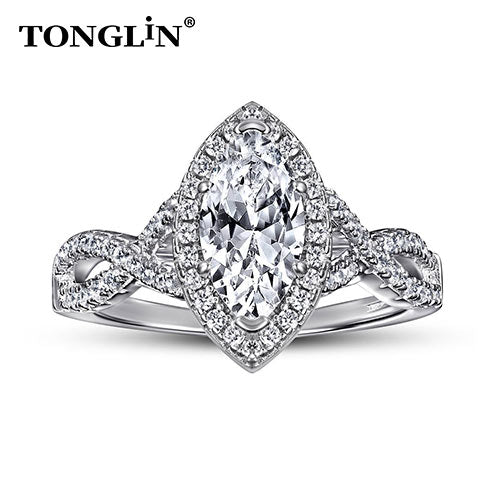 Tonglin custom made silver rings engagement ring fashion custom jewelry women 925 sterling silver ring manufacturer wholesale