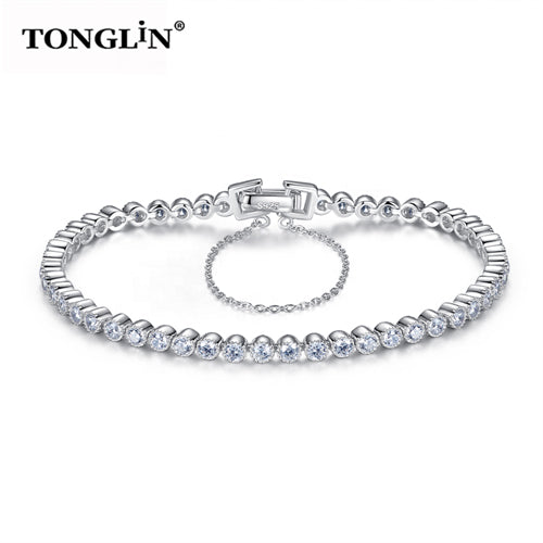 Tonglin High Quality Custom Silver Bracelets Vermeil Minimalist Large Cuff Sterling Silver Custom Charm Bracelets Wholesale