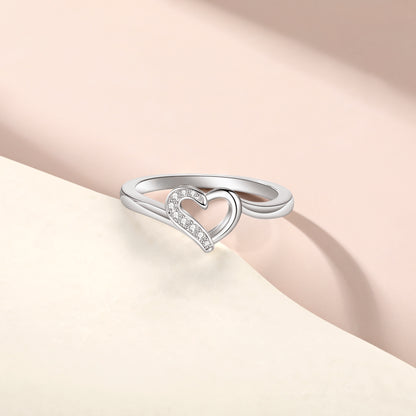 Tonglin Heart White Gold Ring for Women