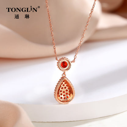 Tonglin 18K rose Gold drop Necklace