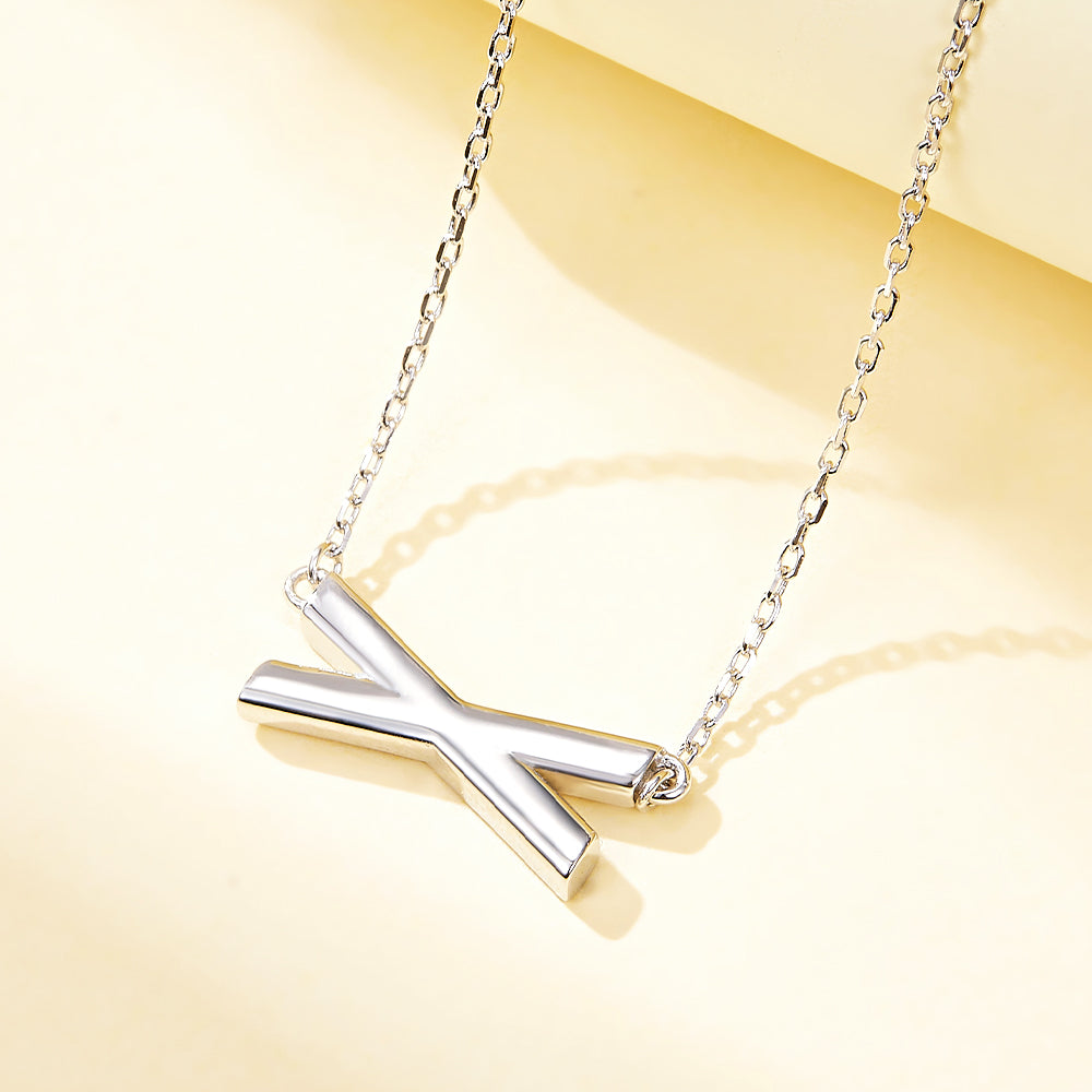 X Shape White Gold Necklace 18K White Gold 18K Gold 