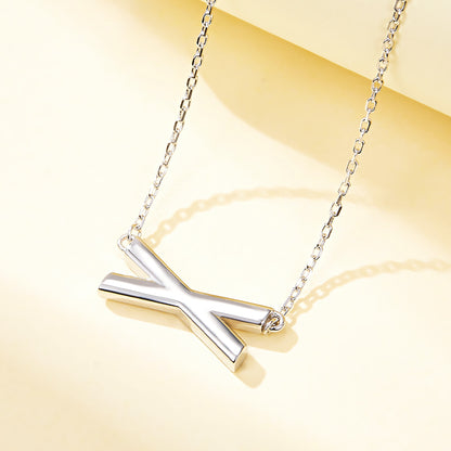 X Shape White Gold Necklace 18K White Gold 18K Gold 