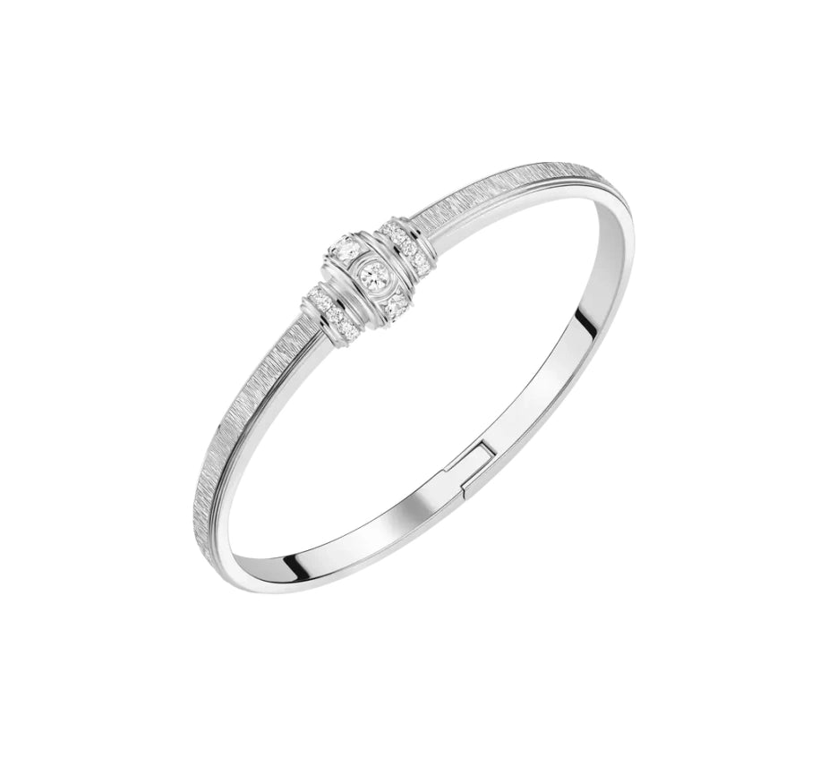 Tonglin Elegant White Gold Bangle – Classic Design with Diamond Accents for Wholesale