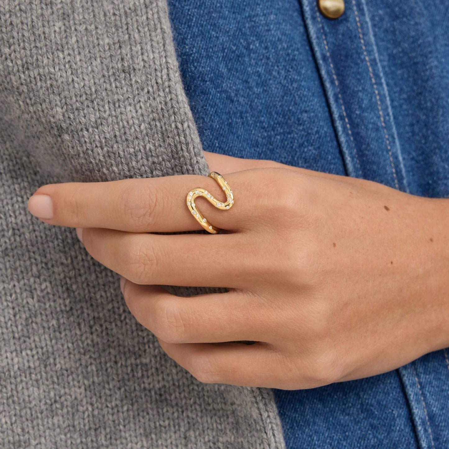 Tonglin Brass Trendy Geometric Line Ring | Custom Jewelry