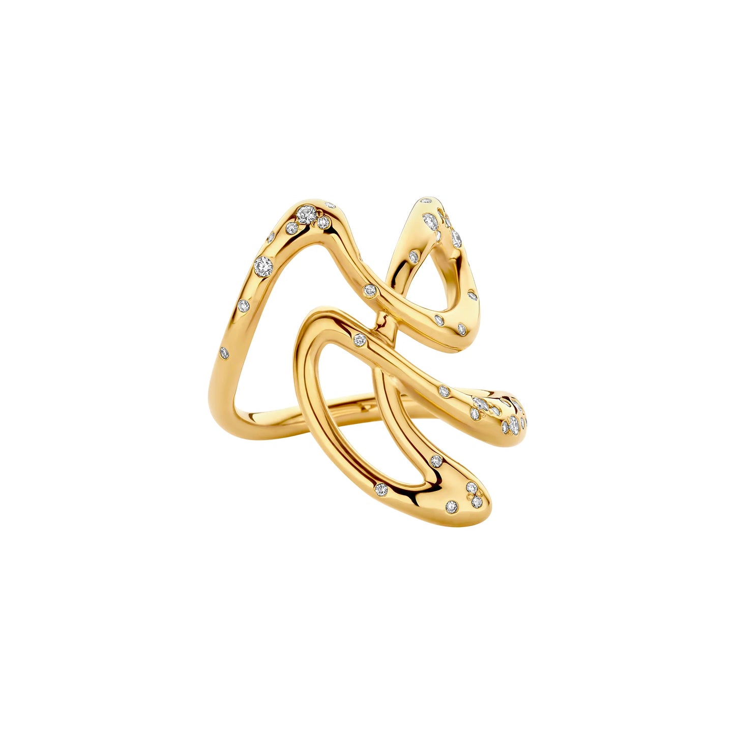 Tonglin Brass Intertwined Line Ring | Trendy Wholesale Jewelry