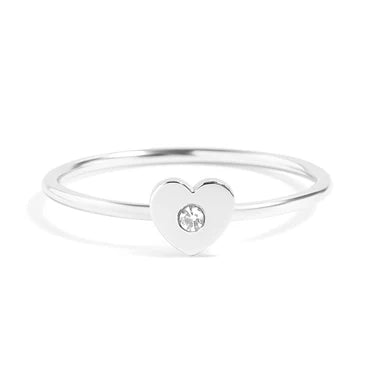 Tonglin Stainless Steel CZ Stone Heart Symbol Ring - Jewelry Supplier