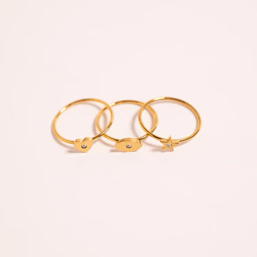 Tonglin Stainless Steel CZ Stone Heart Symbol Ring - Jewelry Supplier