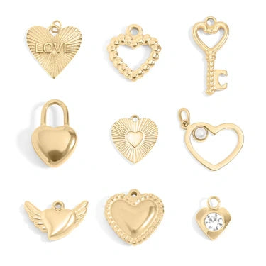 Tonglin Stainless Steel Heart Charm Set - Jewelry Manufacturer