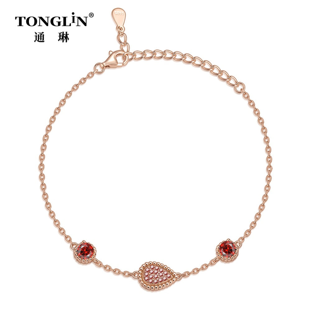 Tonglin 18K rose Gold ruby Bracelet