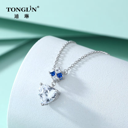 Tonglin Sterling Silver Custom Pendant Necklace Simplicity Design Ladies Necklace