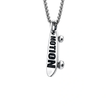 Tonglin Men's 925 Sterling Silver Skateboard Pendant Necklace  Unique Design for a Bold Statement