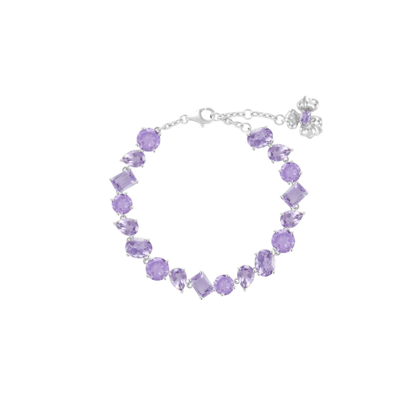 Tonglin Monet’s Iris Flower Themed  Bracelets  – 925 Silver with 3A Cubic Zirconia for Wholesale