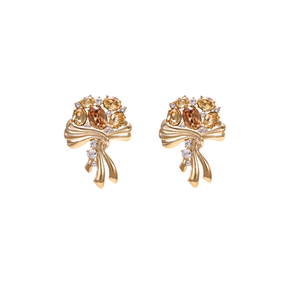 Tonglin Hand-held floral  18K Gold Stud Earring