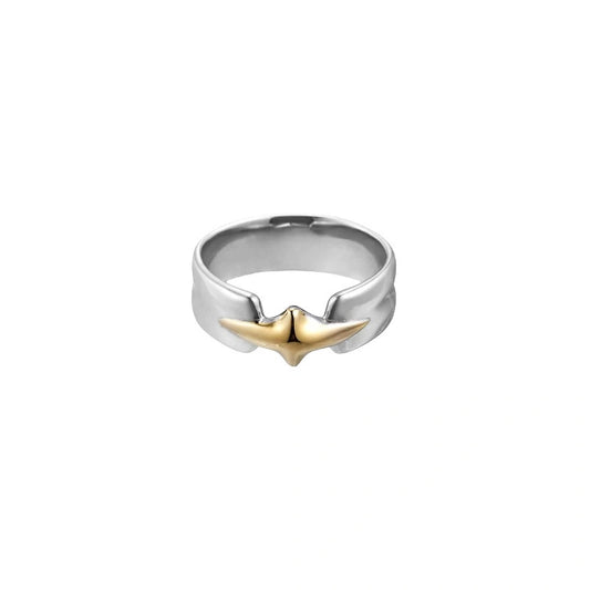 Tonglin Men's Four-Pointed Star Ring in 925 Silver  Timeless Style