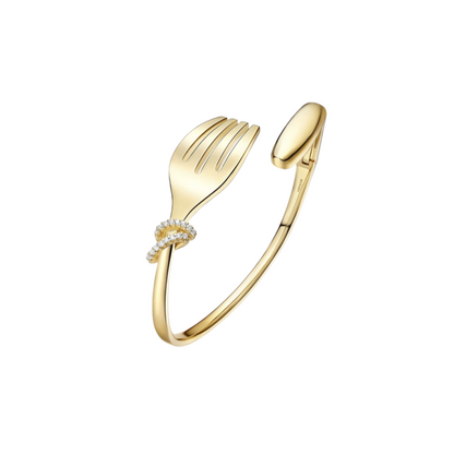 Tonglin Rose Gold Fork-Shaped Bangle – Unique Design with Elegant Detailing for Wholesale