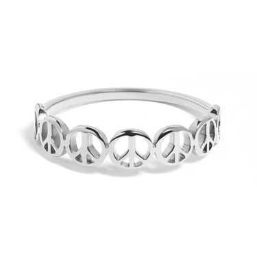 Tonglin Stainless Steel Peace Sign Stacking Ring - Jewelry Manufacturer