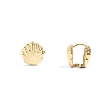 Tonglin Brass  Shell Huggies Earrings - Jewelry Manufacturer