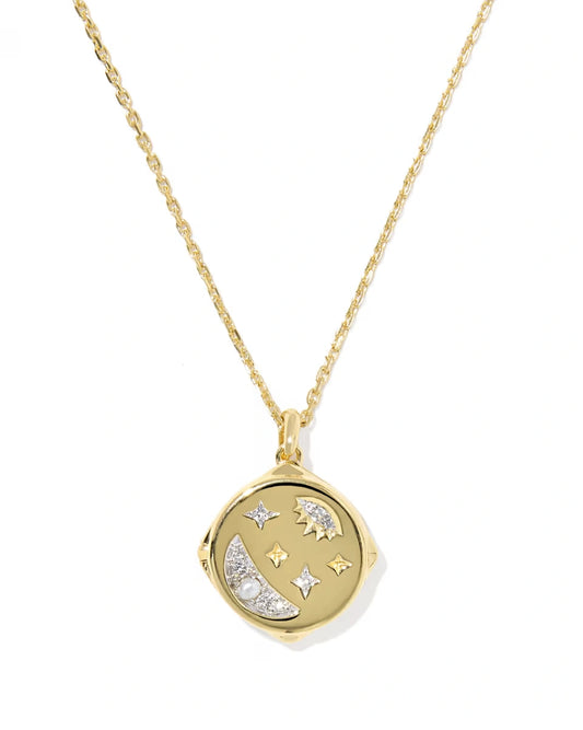 Tonglin Skye Celestial 18k Yellow Gold Vermeil Locket Pendant Necklace