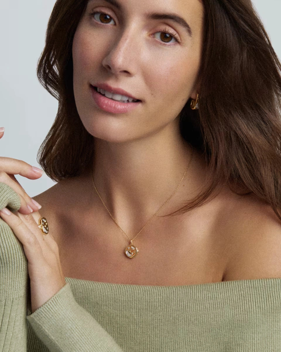 Tonglin Skye Celestial 18k Yellow Gold Vermeil Locket Pendant Necklace