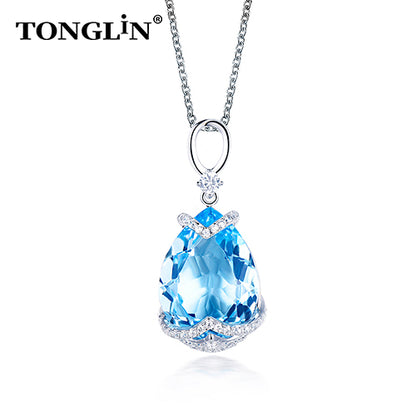 Tonglin 2024 Sterling Silver Custom Pendant Necklace Simplicity Design Ladies Necklace