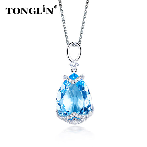 Tonglin 2024 Sterling Silver Custom Pendant Necklace Simplicity Design Ladies Necklace