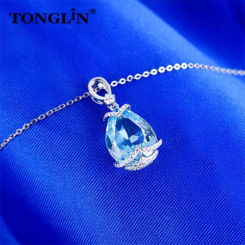 Tonglin 2024 Sterling Silver Custom Pendant Necklace Simplicity Design Ladies Necklace