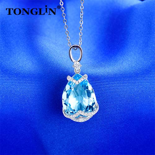 Tonglin 2024 Sterling Silver Custom Pendant Necklace Simplicity Design Ladies Necklace