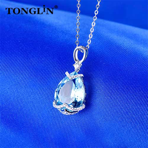 Tonglin 2024 Sterling Silver Custom Pendant Necklace Simplicity Design Ladies Necklace