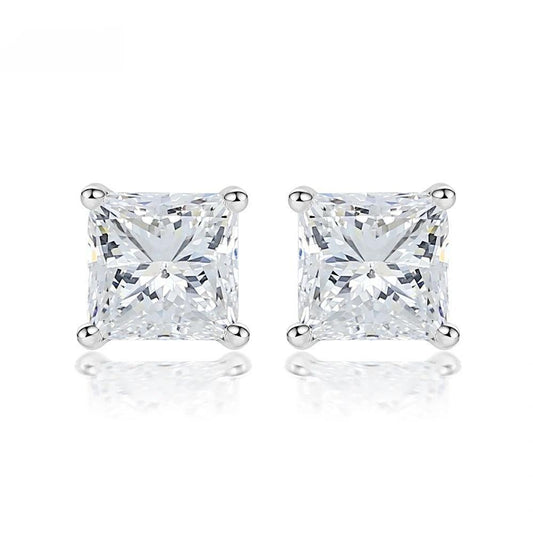 Tonglin Princess Cut 925 Silver Earring | Silver jewelry supplies