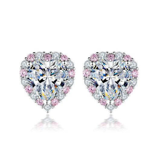 Tonglin Heart White Gold Stud Earring - Gold Filled Earrings Wholesale