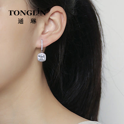 Tonglin Stylish Silver cz Hoop And Drop Earrings For Women