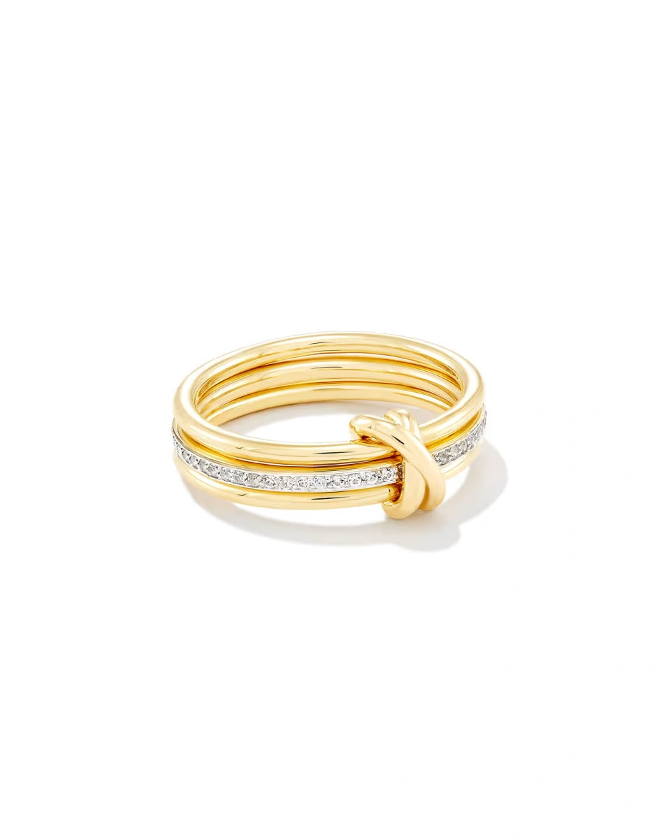 Tonglin 18k Gold Vermeil Band Ring in Lab Grown Diamond