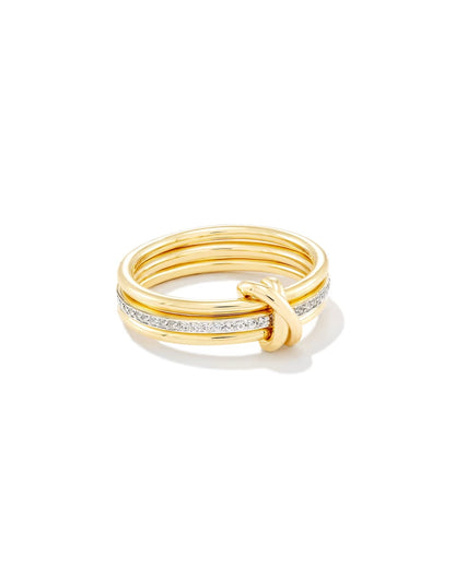 Tonglin 18k Gold Vermeil Band Ring in Lab Grown Diamond