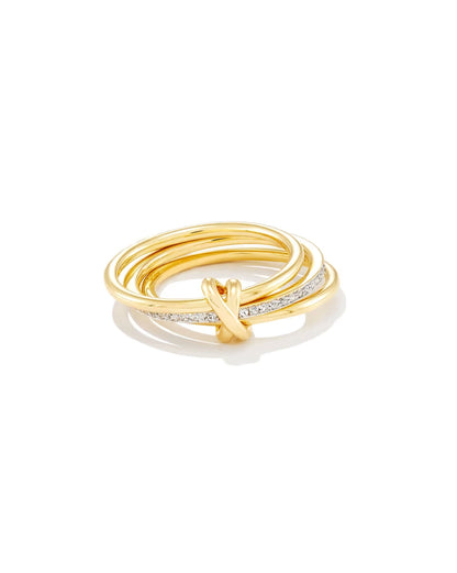 Tonglin 18k Gold Vermeil Band Ring in Lab Grown Diamond
