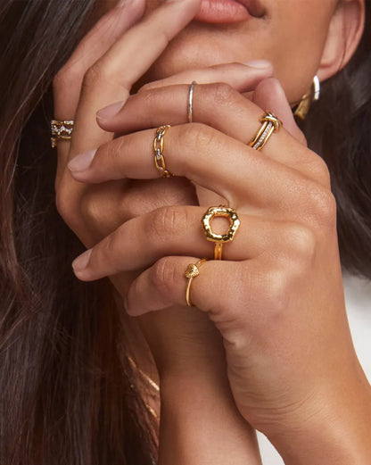 Tonglin 18k Gold Vermeil Band Ring in Lab Grown Diamond